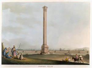 Pompey&39;s Pillar，来自&39;埃及观点&39;的第14块，由Thomas Milton（1743-1827）酒吧刻。作者：Robert Bowyer（1758-1834）1802（aquatint） 作者 路易吉·梅耶（Luigi Mayer）